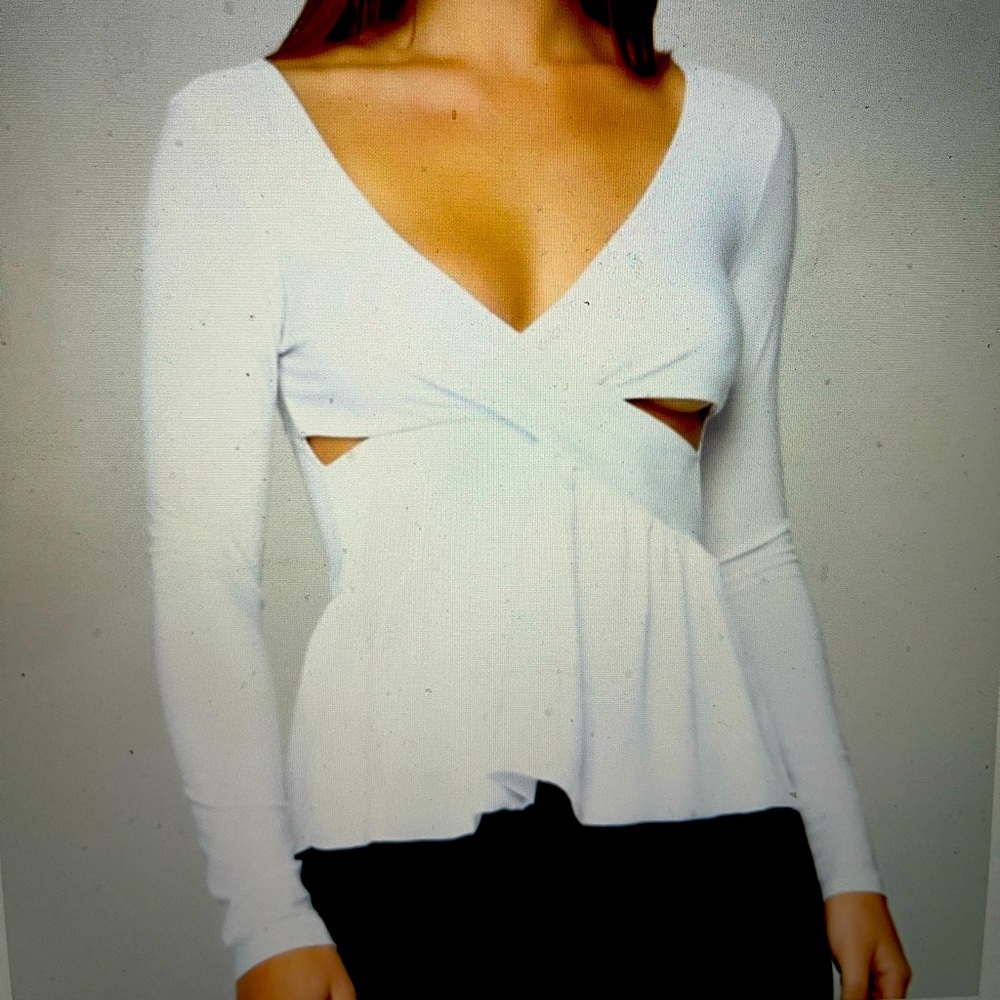 V neck peplum top